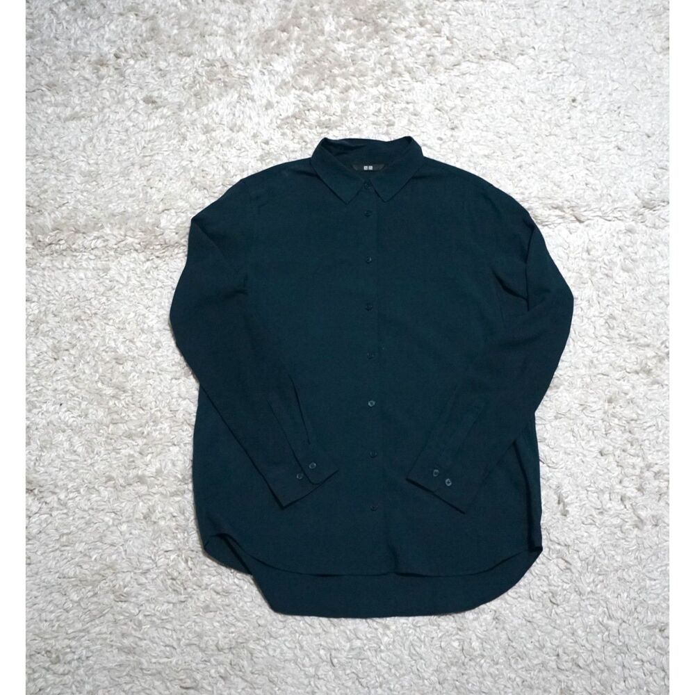 Uniqlo Teal Button Shirt Women Size Small